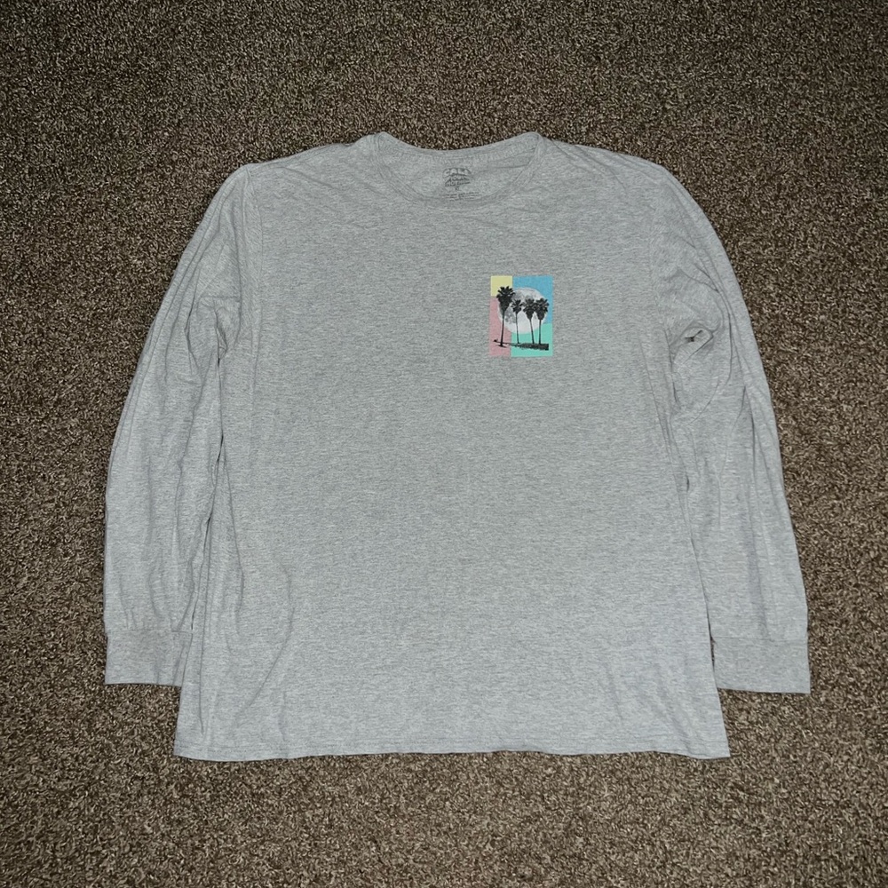 Call Your Mother Vintage OG Grey Black Multicolor Palm Tree Long Sleeve Shirt